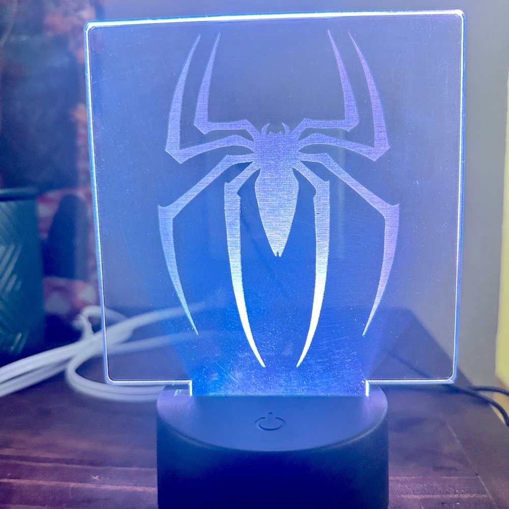 Night lamps with clear acrylic engraving